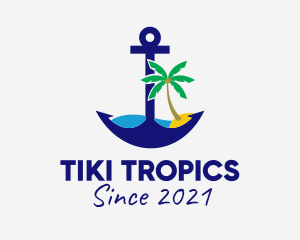 Tropical Tree Anchor  logo design