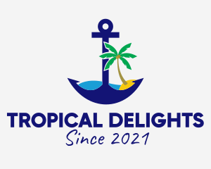 Tropical Tree Anchor  logo design