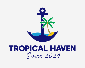 Tropical Tree Anchor  logo design