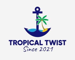 Tropical Tree Anchor  logo design