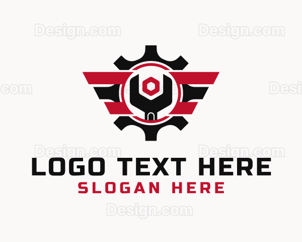 Mechanic Cogwheel Wrench Logo