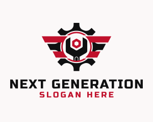 Mechanic Cogwheel Wrench Logo