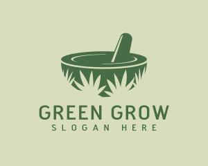 Green Weed Pestle logo design