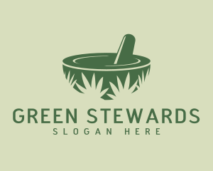 Green Weed Pestle logo design