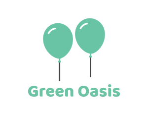 Green Party Balloons logo design