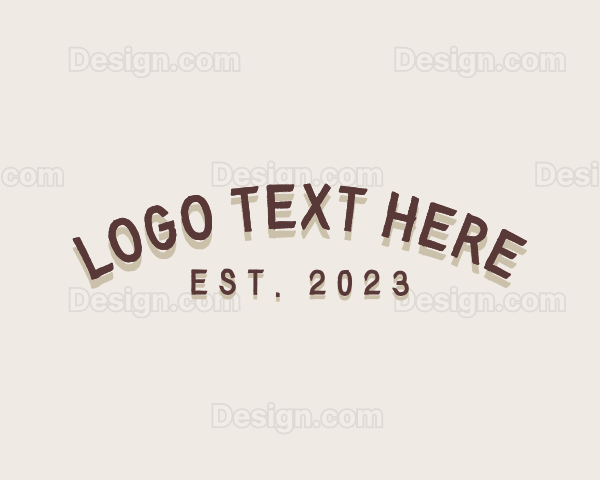 Curved Embossed Minimalist Business Logo