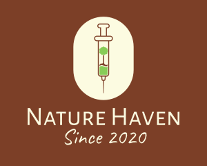 Nature Forest Vaccine Syringe logo design