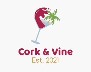 Tropical Beach Wine logo design