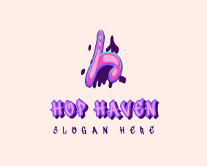 Pop Graffiti Letter H logo design