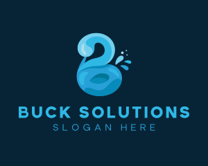 Water Splash Letter B logo design