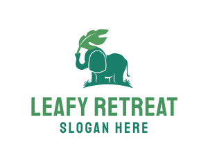 Wild Elephant Leaf logo design