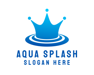 Crown Waterpark Splash logo design