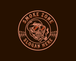 Skull Tobacco Pipe logo design