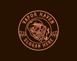 Skull Tobacco Pipe logo design