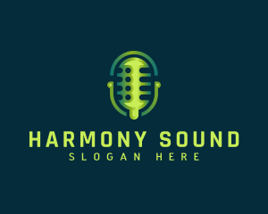 Microphone Podcast Mic logo design