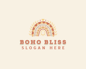 Rainbow Sun Boho logo design