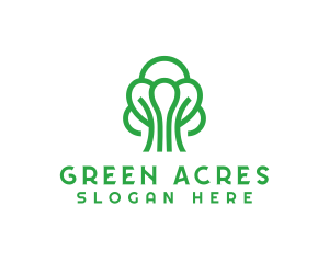 Green Abstract Tree logo design