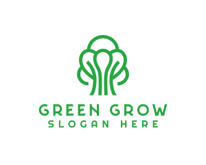 Green Abstract Tree logo design