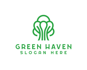 Green Abstract Tree logo design