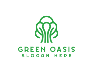 Green Abstract Tree logo design