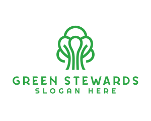 Green Abstract Tree logo design