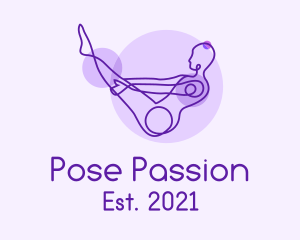 Boat Yoga Pose  logo design