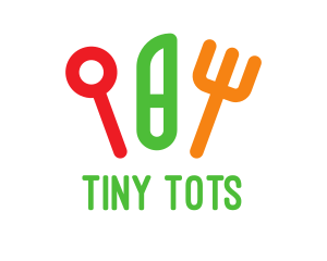 Kids Children Food Cutlery logo design