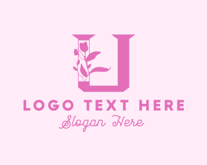 Floral Letter U logo