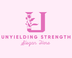 Floral Letter U logo design