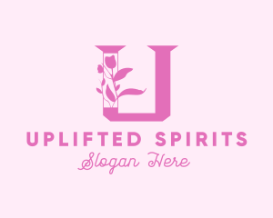 Floral Letter U logo design