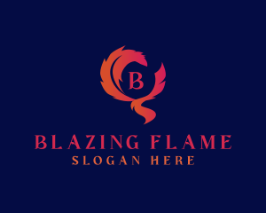 Fire Phoenix Flame logo design