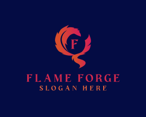 Fire Phoenix Flame logo design