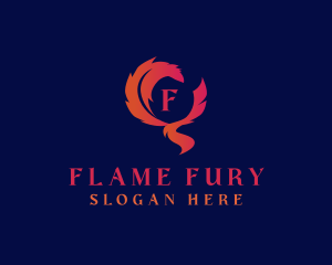 Fire Phoenix Flame logo design