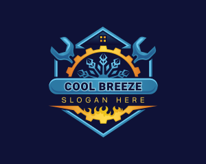 Hvac Heating Cooling logo design