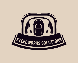 Welding Helmet Steelworks logo design