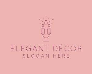 Candle Decor Candelabra logo design