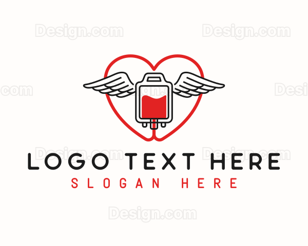 Blood Bag Wings Heart Logo