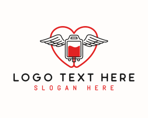 Blood Bag Wings Heart logo