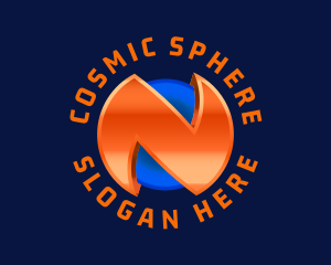 Metallic Sphere Letter N logo