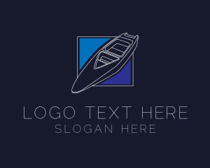 Speedboat Sailing Outline Logo