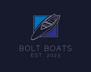 Speedboat Sailing Outline logo