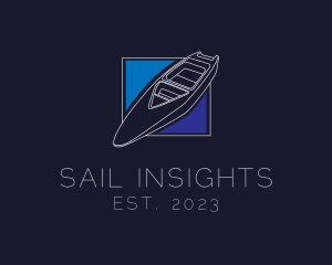 Speedboat Sailing Outline logo