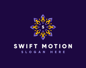 Simple Flower Motion logo design