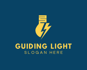 Lightning Bolt Bulb logo design