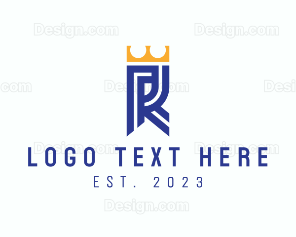 Crown Banner Luxury Letter R Logo