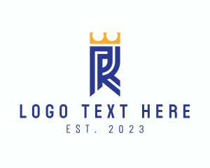 Coronet - Crown Banner Luxury Letter R logo design