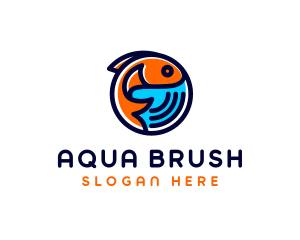 Marine Fish Aquatic  logo design