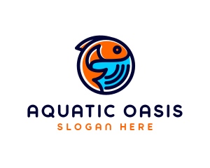 Marine Fish Aquatic  logo design