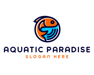 Marine Fish Aquatic  logo design