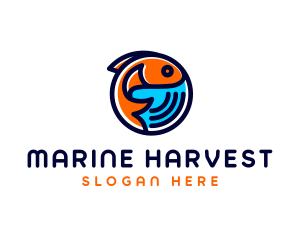 Marine Fish Aquatic  logo design